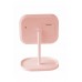 Led Işıklı, USB Girişli, & Dokunmatik ve Organizerli, Makyaj Aynası (Pembe)